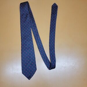 Tergal Imported Originals Navy Red Polka Dot Polyester Necktie